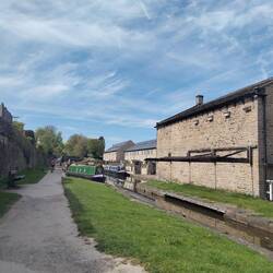 Looking back at our mooring from the roving bridge at the Macclesfield and Peak Forest junction