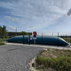 The local 'fire station', a large plastic bladder full of water. There's one in every village
