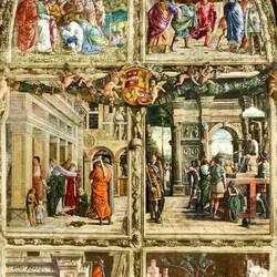 The previous photo is the section of the original fresco in the lower left.