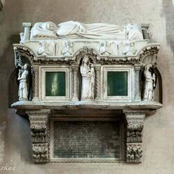 Tomb of Jacobo II da Carrara, a lord of Padova who died in 1351 ... Chiesa degli Eremitani.