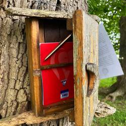 Guest book near the chickens