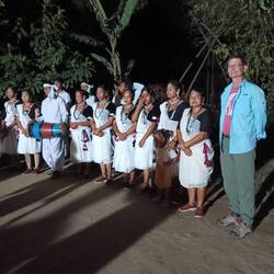 The dance group. Stick dancing was fascinating. I am close to the camera.