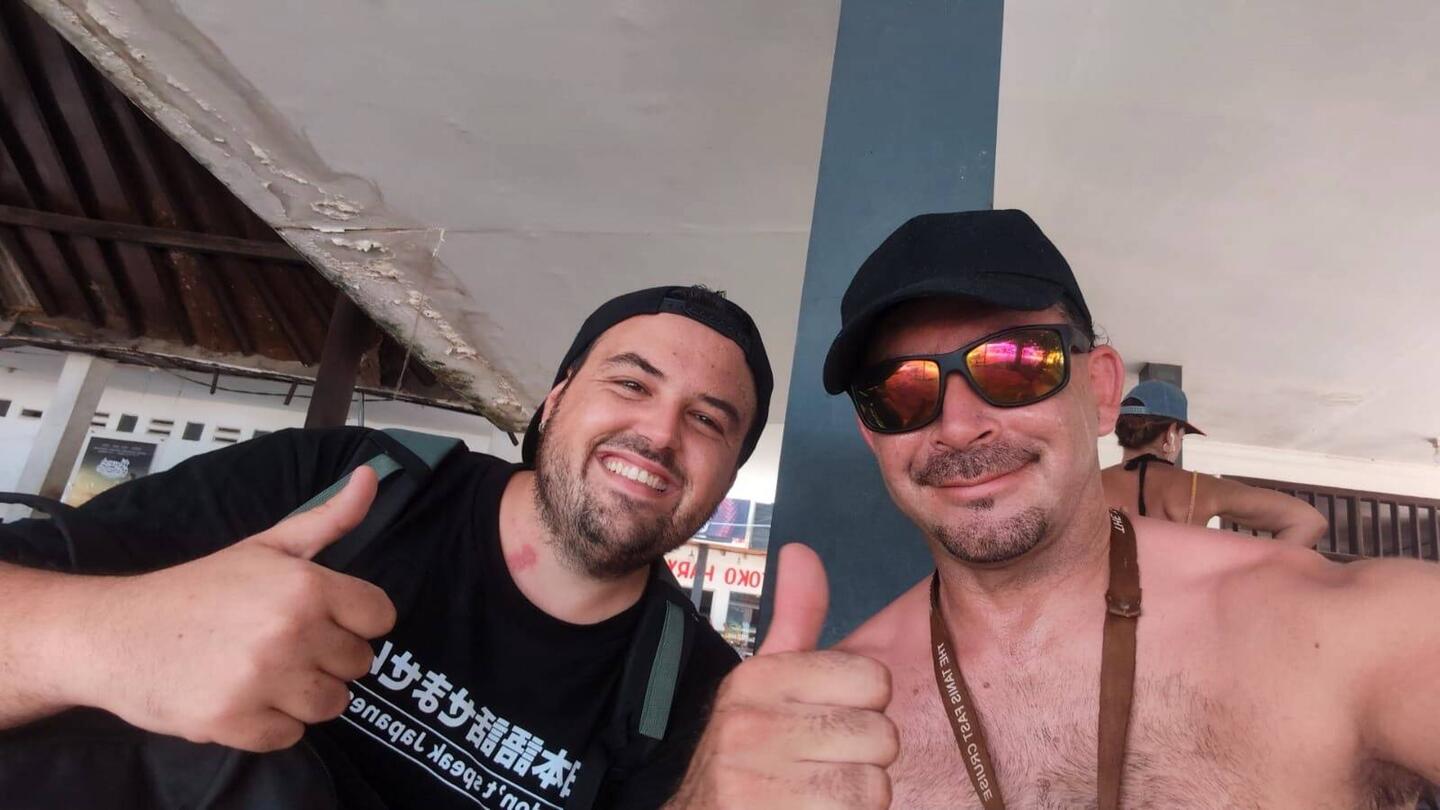Última foto con el chileno antes de pillar el barco
