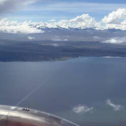 Lake Titicaca from above as we start our descent to La Paz.