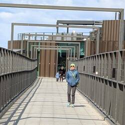 Auf dem Weg zur Terrasse über den Dächern von Stockholm