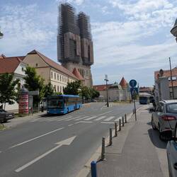 Zagreb Cathedral under repair.