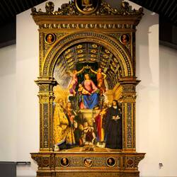 Romanino's "Madonna & Child with Saints Benedict, Justina, Prosdocimo, & Scholastica" (16th century)