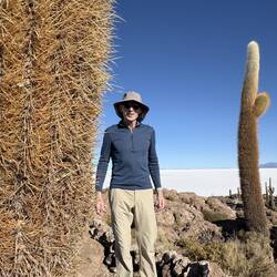 Michael gets up close and personal with a cactus.