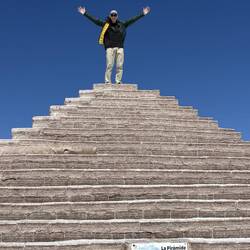 On top of a salt pyramid.