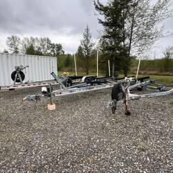 Our three trailers over at storage
