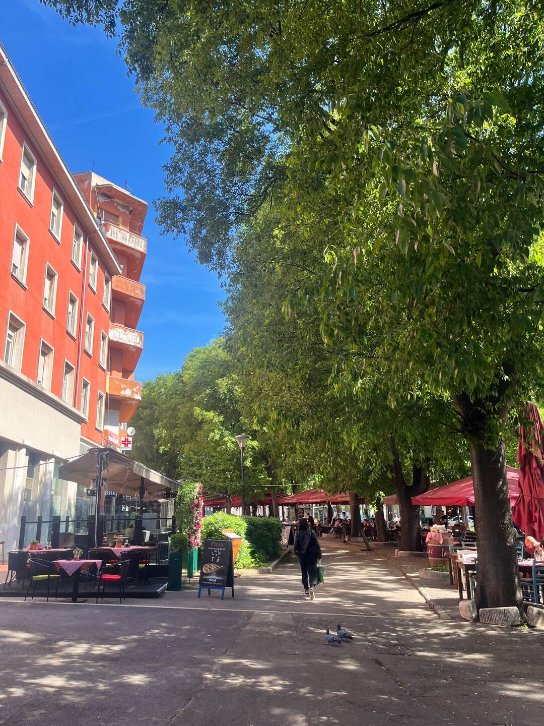 Dans le centre de Pula, les terrasses sont déjà bien remplies