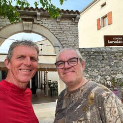 Avec Roberto à la terrasse Loredan
