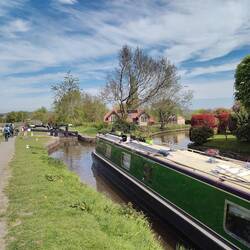 The first few locks ran alongside a road