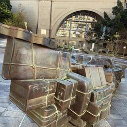 Luggage Sculpture- those arriving in Sydney