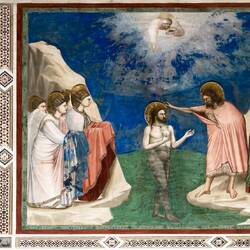 Circumcision of Jesus (medallion) & Baptism of Jesus — Scrovegni Chapel.