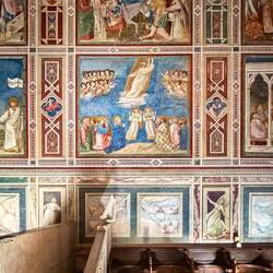 Jesus Entering Jerusalem (top) and the Ascension — Scrovegni Chapel.