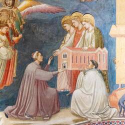 Scrovegni offering the chapel to the Three Mary's — Scrovegni Chapel.
