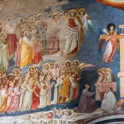 Ascending to heaven, accompanied by angels — Scrovegni Chapel.