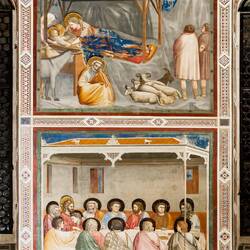 Birth of Jesus (top) and the Last Supper — Scrovegni Chapel.