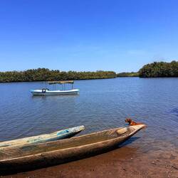 Angekommen an einem Nebenarm des Gambia-River 😎