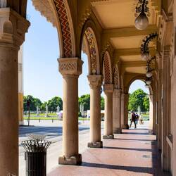 Embellished arched portico — Padova, Italy.