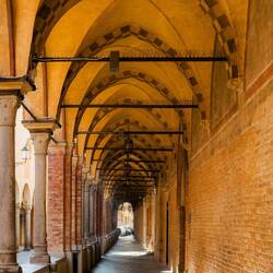 Portico along Via San Francesco — Padova, Italy.