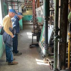 Bill and Mike checking out some of the Cannery machinery