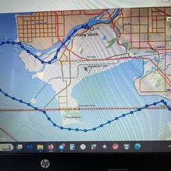 Our track yesterday and today. Steveston is just inside that little channel just inside the coast.