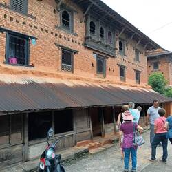 Old bazaar buildings in Pokhara