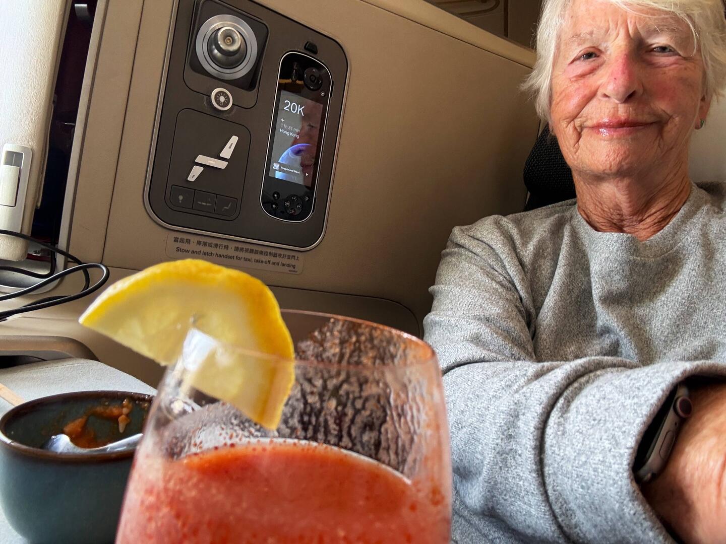 Bloody Mary on the plane!