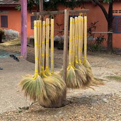 Handmade brooms. I love them. Want one. Everywhere people are incessantly sweeping.