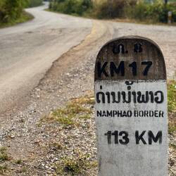 First sign for the Vietnam border.