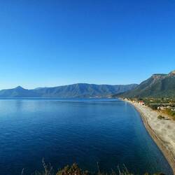 Die Sicht auf die Bucht des Camps von Norden aus...