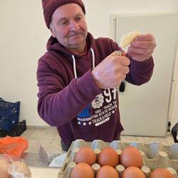 We were tasting cheese for almost half an hour with this cheese man