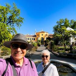 At the center of the historical garden ... museum and Goethe's Palm in the background.