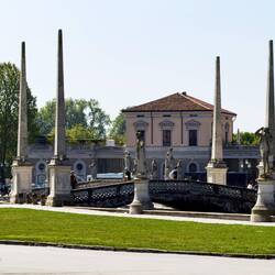 Prato della Valle ... one of the bridges crossing the canal — Padova, Italy.