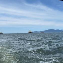 Had to come through a bunch of anchored ships