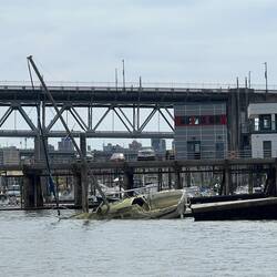 Sunk sailboat