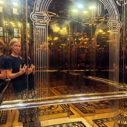 The lift in a very grand looking and empty hotel in Than Hóa