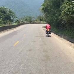 Never ending descending to the sound of 'raving' insects and squeaking brakes!
