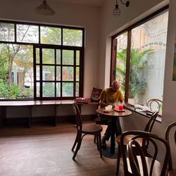 Calm cafe beside the love hotel we stayed in