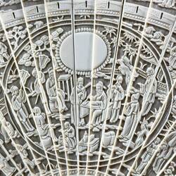 Detail from an ivory fan of Cantonese manufacture between 1815-1820.