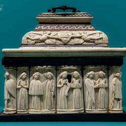 15th century miniature chest ... commonly a betrothal gift to the woman for keepsakes.