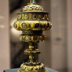Nuremberg Goblet (1534); studded with 45 Roman silver denarius.