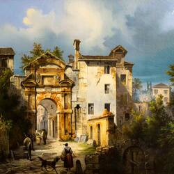 Carlo Matscheg's "View of the Porta Rugo in Bellini" (19th century).
