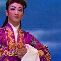 A Taiwan opera company set up. The handsome hero