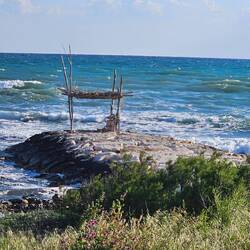 I saw a few of these little ad hoc shelters along the coastline