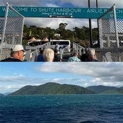 We "ran" to the first ferry from the dock to ARLIE BEACH
