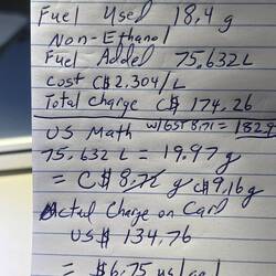 Conversion math for fuel purchase today