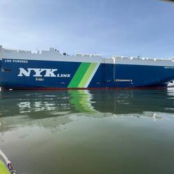 One of the large ships.